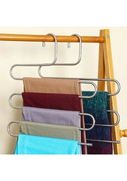 5 Katlı Pantolon Eşarp Fular Askısı Dolap Askısı 1 Adet