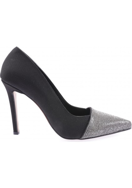 053 Kadin Sivri Burun Silver Taşli Abiye Ayakkabi