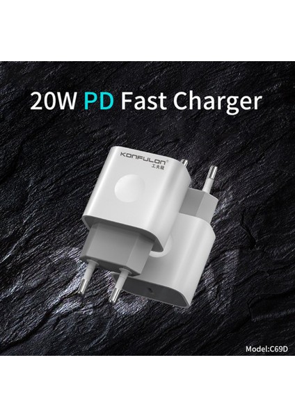 Yeni Nesil iPhone Pd-Type-C 20W Şarj Cihazı Başlığı C69D