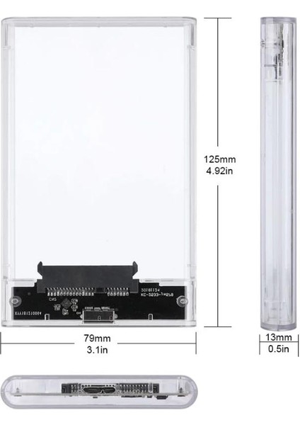 Gn-64 Şeffaf 2.5 Inç Sata Harddisk Kutusu - Sabit Diski Taşınabilir Disk Yapar