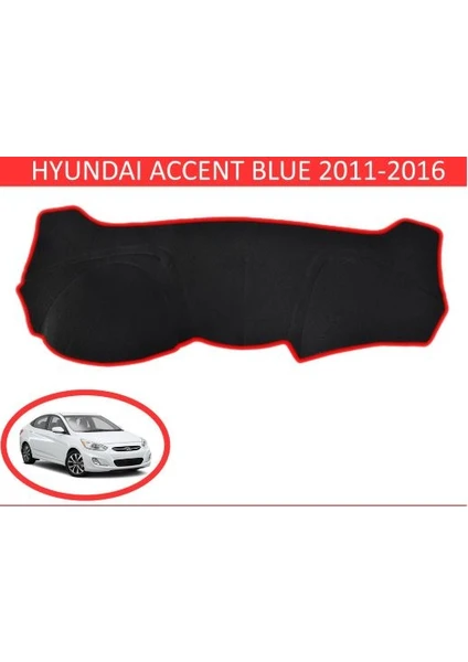 Lee Willson 2011-2016 Modellerine Uygun Hyundai Accent Blue Torpido Koruma Halısı Siyah Kenar Renk Kırmızı