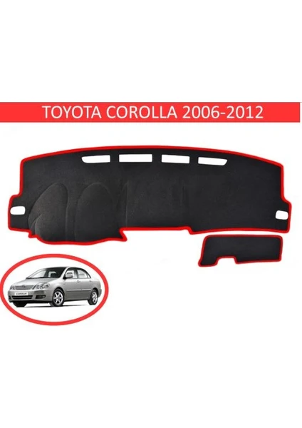 Lee Willson 2000-2006 Modellerine Uygun Toyota Corolla Torpido Koruma Halısı Siyah Kenar Renk Kırmızı