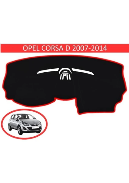 Lee Willson Opel Corsa D Modellerine Uygun Torpido Koruma Halısı Siyah Kenar Renk Kırmızı