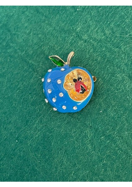 3x3 cm Mai Elma Uğur Böcekli Zirkon Cam Taşlı Broş Iğnelik Yaka Iğnesi Türban Iğnesi fiyatları