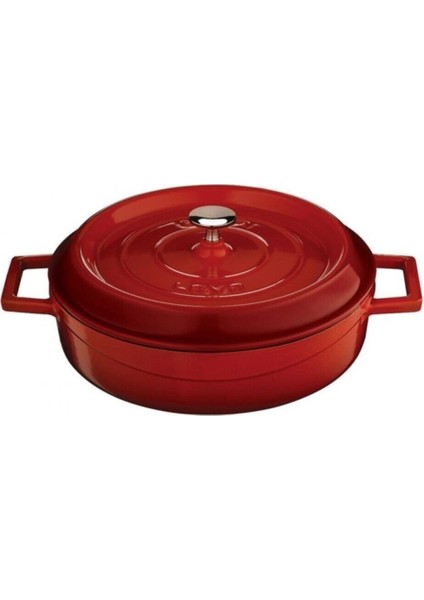 Jasper Lava Trendy Çok Amaçlı 24 Cm Döküm Demir Yayvan Tencere Kırmızı fiyatları