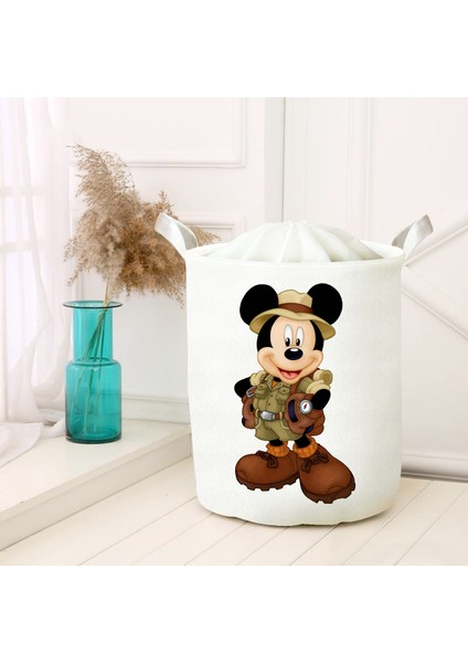 Beyaz Bebek Çocuk Odası Katlanabilir Kirli Çamaşır ve Oyuncak Sepeti Model 40044