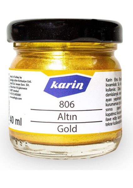 Ebru Boyası 40 ml 806 Altın
