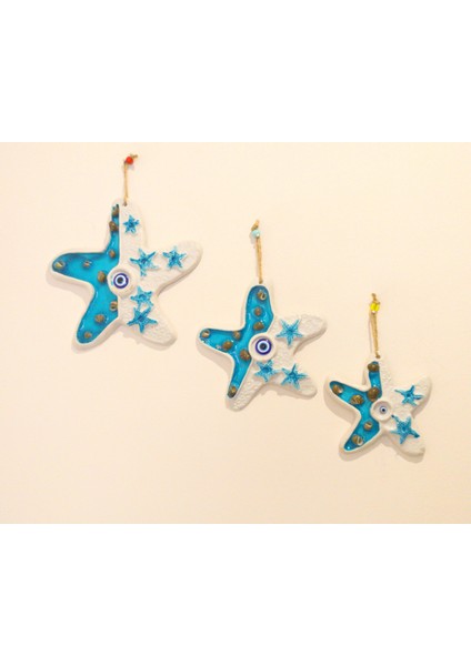 Üçlü Deniz Yıldızı Duvar Bahçe Balkon Süsü Ev Dekor