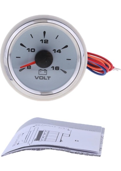 52MM 2" Deniz Voltmetre Ölçer Metre Beyaz Yüz Kadran Krom (Yurt Dışından)