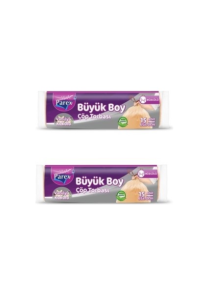 Vanilya Kokulu Büyük Boy Büzgülü Çöp Torbası 2'li Paket