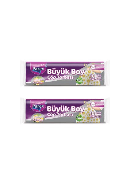 Limon Kokulu Büyük Boy Büzgülü Çöp Torbası 2'li Paket