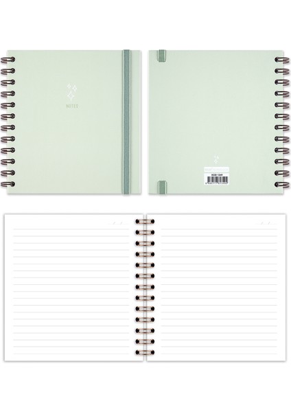 Matt Notebook 15X15 cm Kare 2'li Set Spiralli Çizgili Tarihsiz Not Defteri Bulut Yıldız