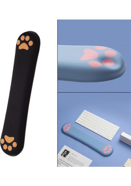 Cat Paw Mekanik Klavye Bileği Office Gamer Black Için Yastıklı Destek