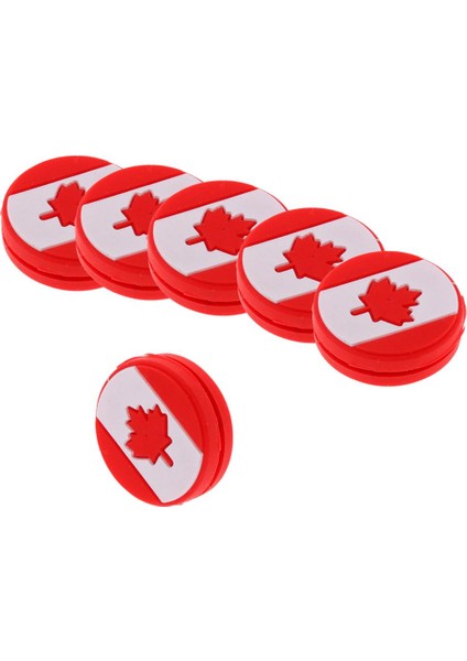 6pcs Silikon Kanada Ulusal Bayrak Tenis Raket Titreşim Sönenleyicileri 6 Ca Bayrak (Yurt Dışından)