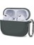 Airpods Pro 2.nesil Kılıf Askılı Mat Silikon Koyu Gri 1