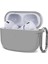 Airpods Pro 2.nesil Kılıf Askılı Mat Silikon Açık Gri 1