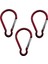 3Parça Alüminyum Snap Hook Carabiner Gurd Şekli Ana Zincir Klipsi Anahtarlık Yürüyüşü Kırmızı (Yurt Dışından) 2