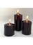 3'lü Siyah Silindir Mum Seti(5,5 cm-7,5 cm-10 cm) 3