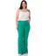 Büyük Beden Paçası Fermuarlı Beli Arkadan Lastikli Yeşil Pantolon 2