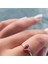 Ruby Taşlı Tek Taş Yüzüğü-0.90 Karat Kristal Opal 925 Ayar Gümüş Yüzük 3