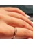 Gümüş Yüzük - Minimal Mekik Signity Swaroski Ruby Taşlı Fantezi Şans 925 Ayar Gümüş Tasarım Yüzük 2