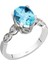 Pırlanta ve Oval Mavi Topaz Taşlı Yüzük 0407R0009 1