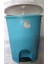 Bee Home Plastik İç Kovalı Turkuaz Pedallı Basmalı 33 Litre Çöp Kovası Kutusu - 49X37X42 Cm 1