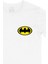 Sarı Batman Logolu Cep Logo Tasarımlı Beyaz Tişört 2