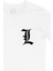 Death Note L Logolu Cep Logo Tasarımlı Beyaz Tişört 2