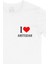 I Love Amsterdam Cep Logo Tasarımlı Beyaz Tişört 2