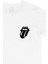 Siyah Rolling Stones Cep Logo Tasarımlı Beyaz Tişört 2