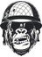 Sticker Master Cool Black And White Gorilla Monkey Soldier Cartoon Vinyl Decal Bumper Sticker 15 cm Oto Motor Pc Etiket 1