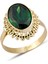 Altın Güverseli Zümrüt Yeşili Renk Yüzük 20 1