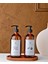 Ahşap Standlı 2'li 500ML Amber Cam Sabunluk Set 1