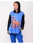 Park Moda Kadın Mavi Flamingo Kapüşonlu Sweatshirt Bluz 2