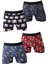 Store 4'lü Desenli Karışık Renkli Pamuklu Erkek Boxer 1