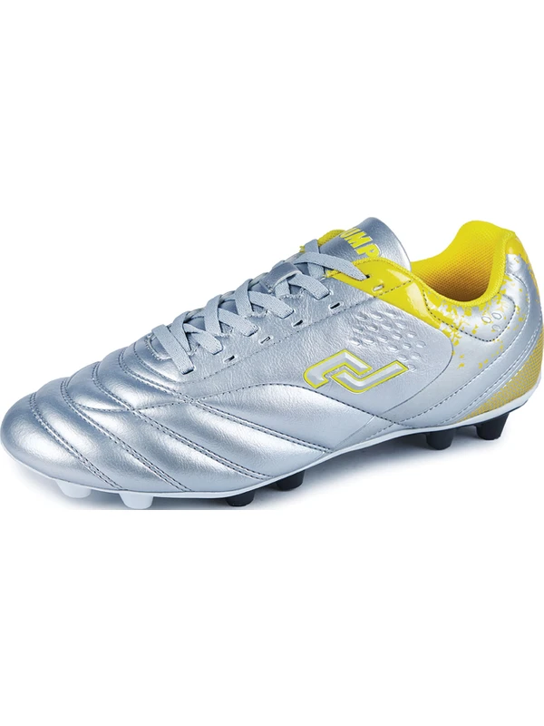 Jump 27603 Gümüş Neon Sarı Erkek Çim Halı Saha Uzun Dişli Krampon Futbol Ayakkabı