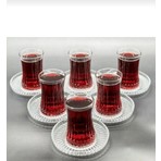Paşabahçe Elysia Çay Bardağı ve Riva Çay Tabağı Seti 12 Parça