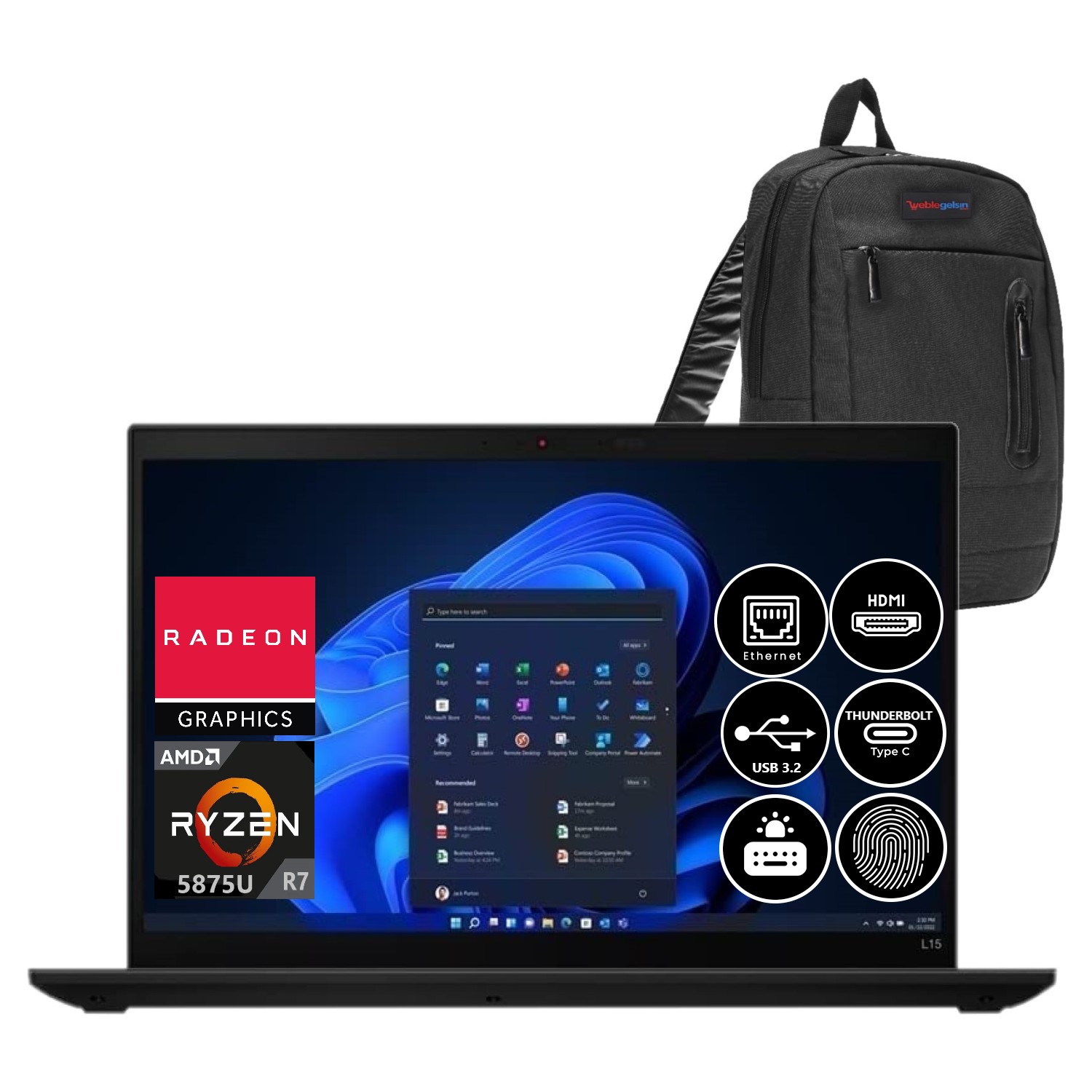 レノボ 21H7001FJP ThinkPad L15 Gen AMD （Ryzen PRO 7530U 16GB SSD・256GB ODDなし Win11Pro Office無 15.6型(FHD) LTE）