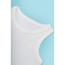 Novibaby 3'lü Bebek Atlet Body Zıbın + 3'lü Body Uzatma Aparatı Çıtçıtlı Ekru 100% Pamuk 6-9 Ay