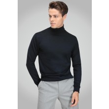 D'S Damat Regular Fit Lacivert Düz Örgü Kazak 9HF060632007D