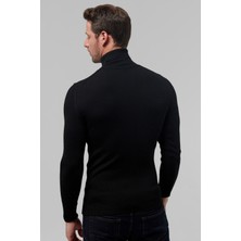 Twn Slim Fit Siyah Rib Örgü Kazak 9EC060631764M