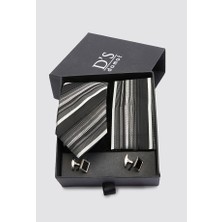 D'S Damat Standart Kravat-Mendil-Kol Düğmesi Aksesuar Setleri 0HF1145SET17