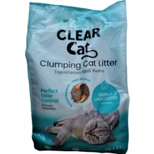 Clear Cat 1 Adet Kedi Kumu 10 Lt Kokusuz Topaklanan Kedi Kumu Doğal Bentonit