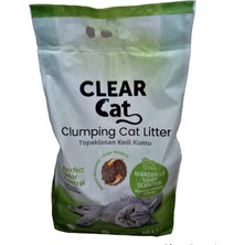 Clear Cat 1 Adet Kedi Kumu 10 Lt Marsilla Sabunu Kokulu Topaklanan Kedi Kumu Doğal Bentonit