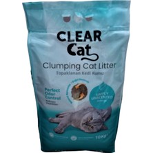 Clear Cat 2 Adet Kedi Kumu 10 kg Kokusuz Topaklanan Kedi Kumu Doğal Bentonit