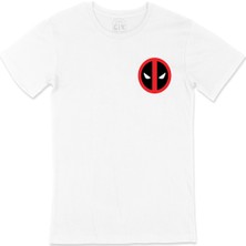 Cix Deadpool Cep Logo Tasarımlı Beyaz Tişört