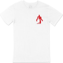 Cix Iron Man Cep Logo Tasarımlı Beyaz Tişört