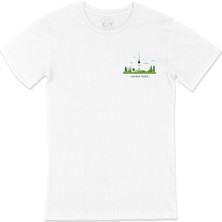 Cix Namsan Tower Cep Logo Tasarımlı Beyaz Tişört