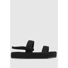 ProvoQ Siyah Kadın Düz Sandalet